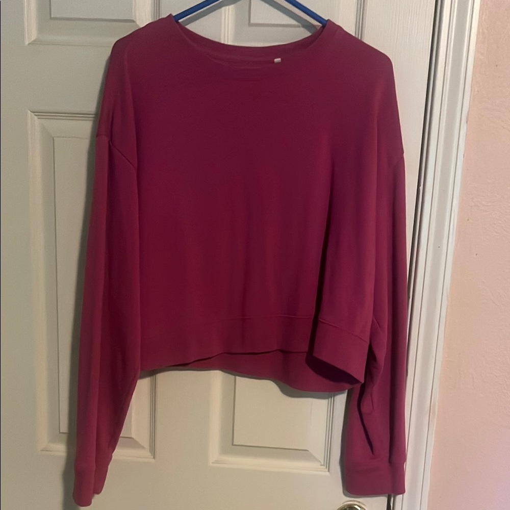 Wildfang Red Cropped Relaxed Sweatshirt